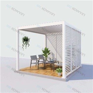 Pergola Logam Dengan Bumbung Louvered